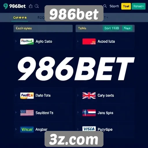 Opções de pagamento disponíveis na plataforma 986bet